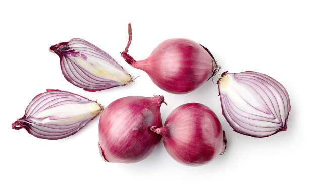 istock red onions isolated on white background 645558058
