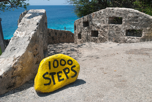 Entrance to the 1000 steps beach of Bonaire, Dutch Caribbean