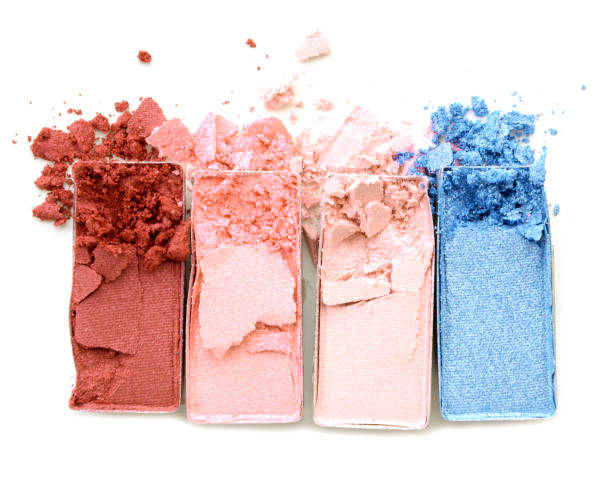 istock Beautiful bright eye shadows isolated on white 645603640