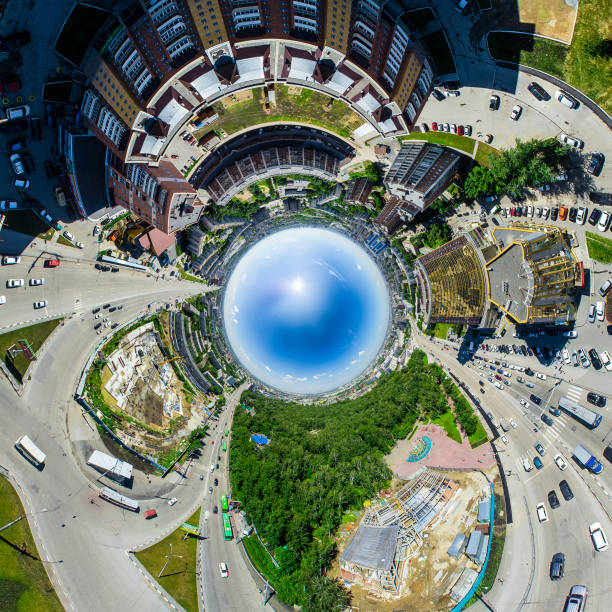istock Aerial city view. Urban landscape. Copter shot. Panoramic image 645609542
