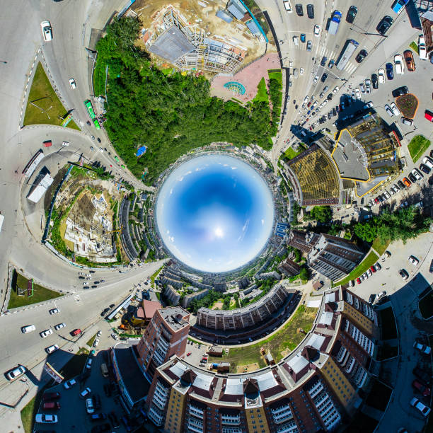 istock Aerial city view. Urban landscape. Copter shot. Panoramic image 645609550