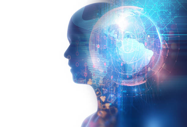 istock double exposure image of virtual human on world map 3dillustration 645609770