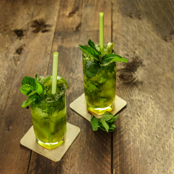 istock Mojito cocktails with mint leaves and lime 645614900