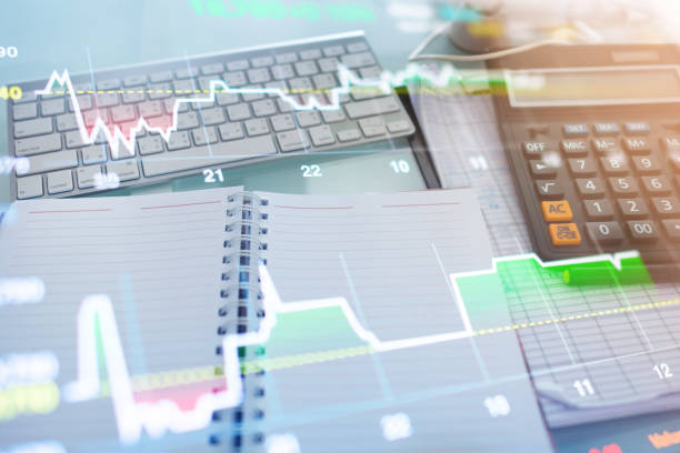 istock Stock market graph and tecnical analysis stock background 645619284