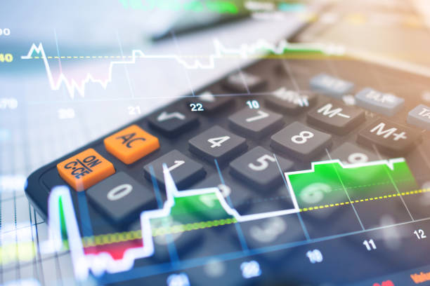istock Stock market graph and tecnical analysis stock background 645622006