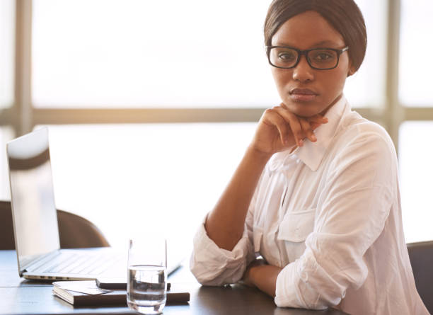 istock Black businesswoman looking into camera with confident facial expression 645656790