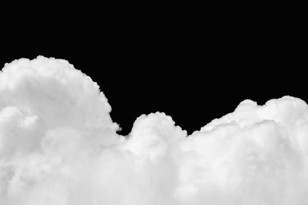 istock Closeup cumulus cloud on black background 645663360