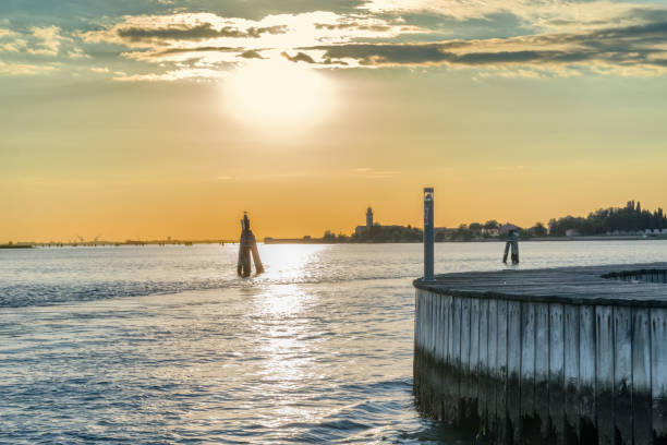 istock sunset on Venice lagoon in Italy 645663598