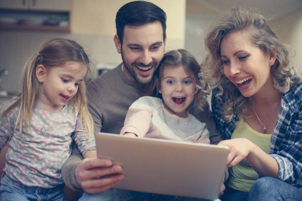 istock Happy family enjoy at home. 645667396