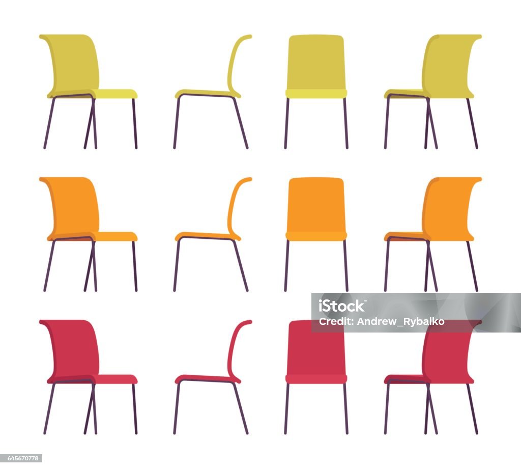 Ensemble de chaises de bureau en différentes couleurs - clipart vectoriel de Chaise libre de droits