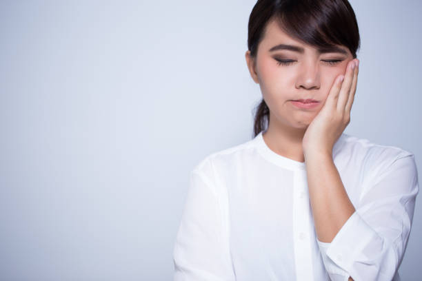 istock Woman has toothache coppy space 645674586