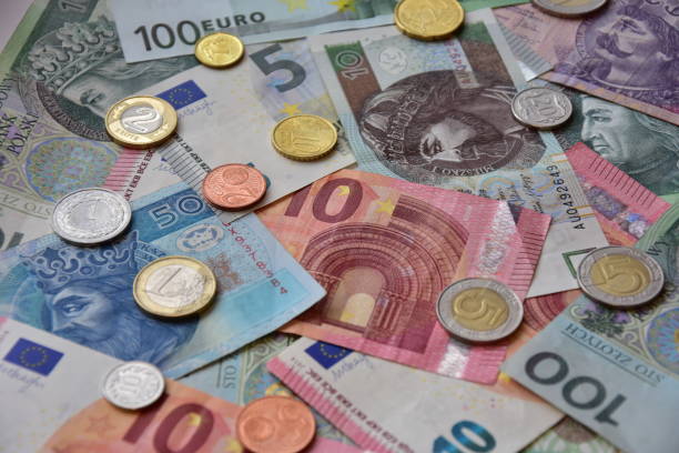 istock coins and banknotes EUR and PLN 645674834