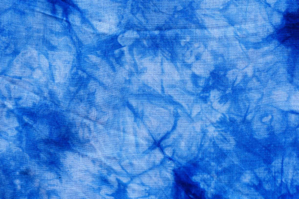 istock Dyed indigo fabric background and textured 645678682