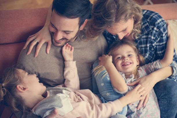 istock Happy family at home. 645679508