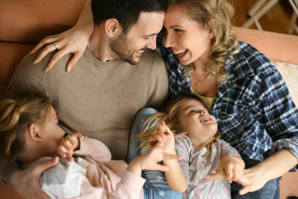 istock Happy family at home. 645679534