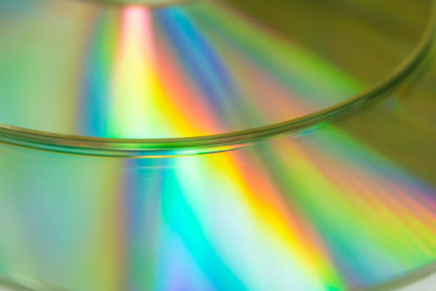 istock colorful reflection of light on the CD, abstract background 645682106