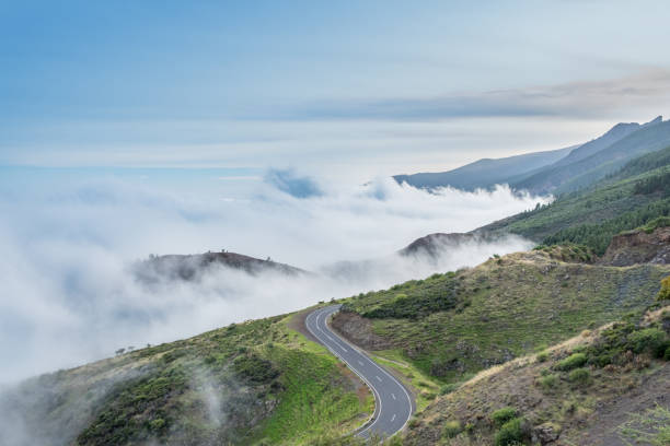 istock road in mountain landscape over clouds 645693352