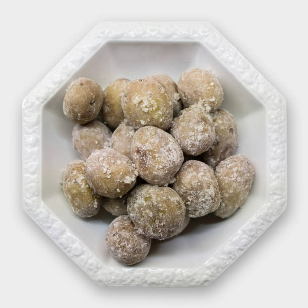 canarian potatoes - papas arrugadas , salty potatoes