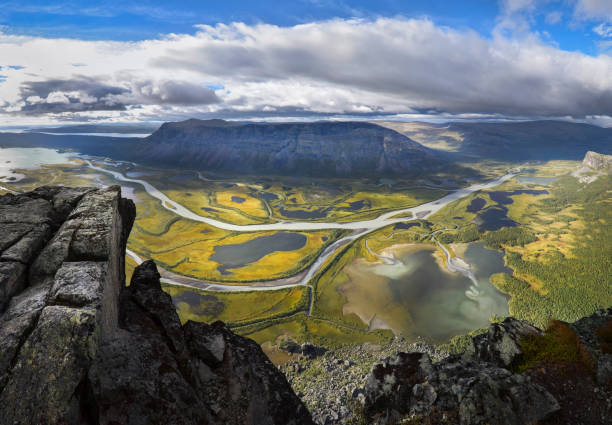 istock Imagine standing on the rock and looking at this beautiful panorama of this river delta landscape 645701346