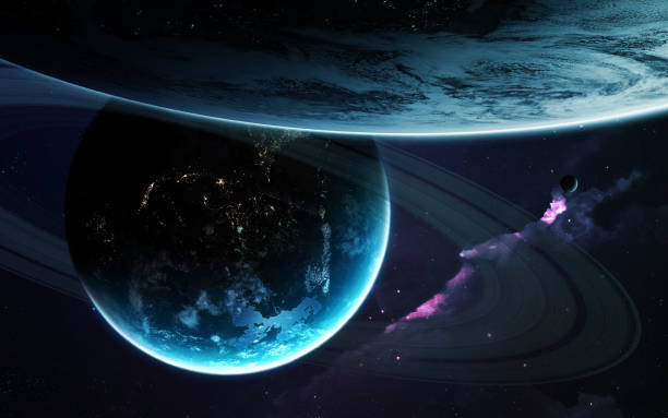 istock Abstract scientific background - planets in space, nebula and stars. Elements of this image furnished by NASA nasa.gov 645708406