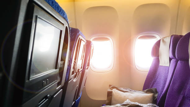 istock window of the plane 645708418