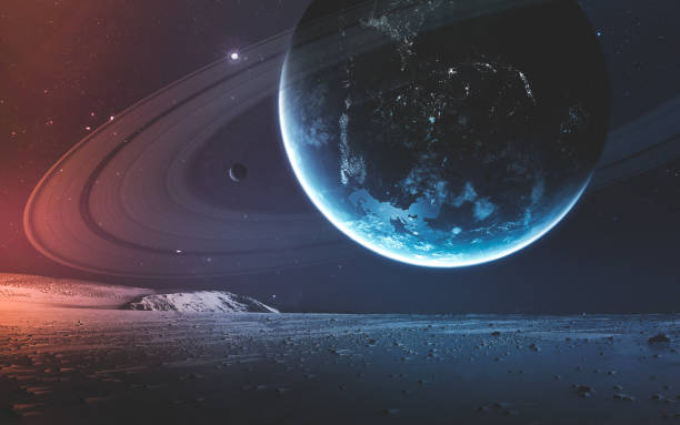 istock Abstract scientific background - planets in space, nebula and stars. Elements of this image furnished by NASA nasa.gov 645708516