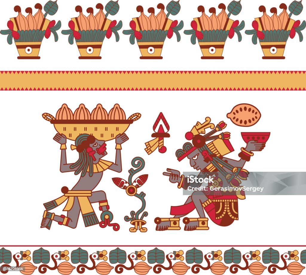 Aztec maya illustration for chocolate package design. Vector illustration Aztec maya illustration for chocolate package design. Cacao Tree stock vector