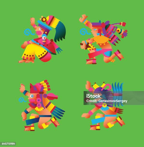 Aztec Maya Illustration For Chocolate Package Design Stock Illustration - Download Image Now