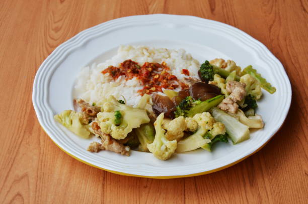 istock stir fried vegetable with pork and spicy shrimp paste 645723260