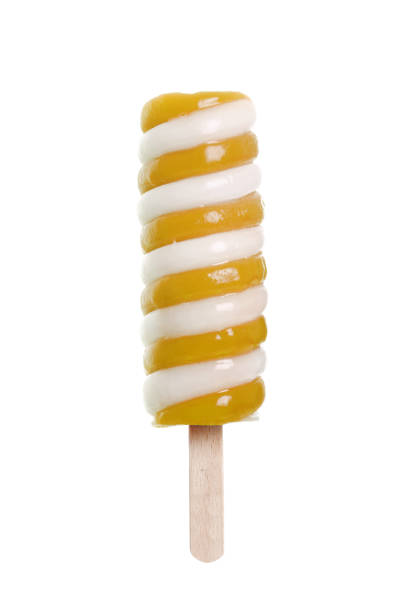 isolated orange and cream swirl popsicle