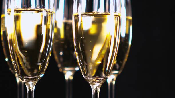 istock Glamourous Champagne - glasses with sparkling wine 645723966