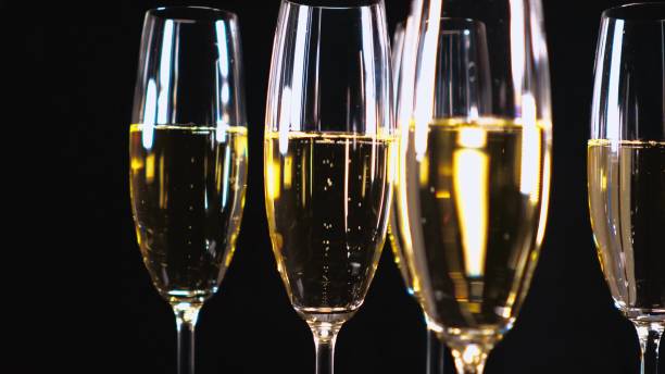 istock Glamourous Champagne - glasses with sparkling wine 645724130
