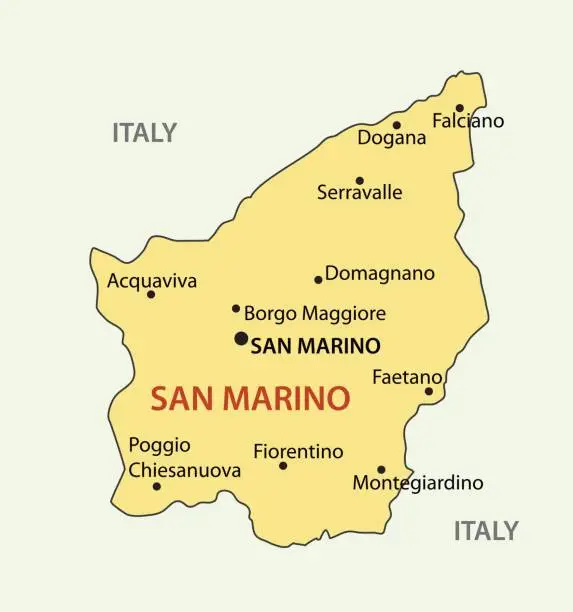 Vector illustration of Republic of San Marino - vector map