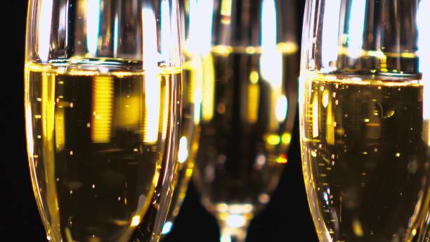 istock Glamourous Champagne - glasses with sparkling wine 645724580