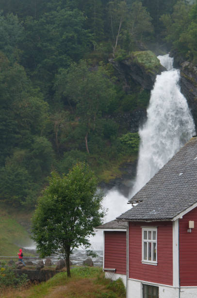 istock Steindalsfossen waterfall in a rainy day 645727558