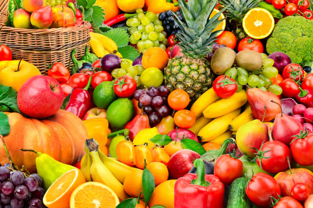 istock Large collection of fruits and vegetables. 645729238