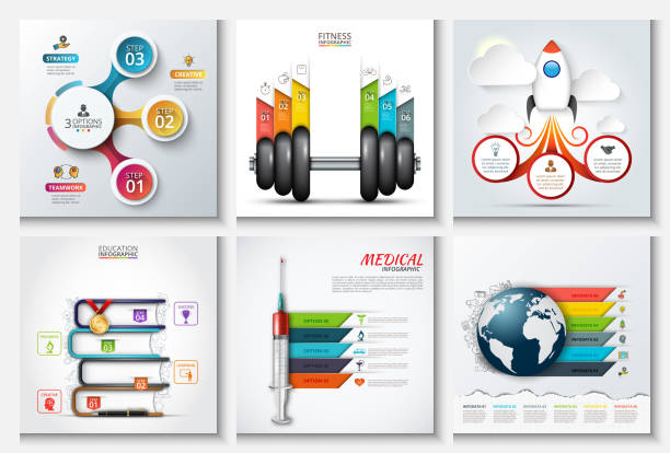 illustrazioni stock, clip art, cartoni animati e icone di tendenza di modelli astratti vettoriali per infografiche. - weight scale dieting weight loss