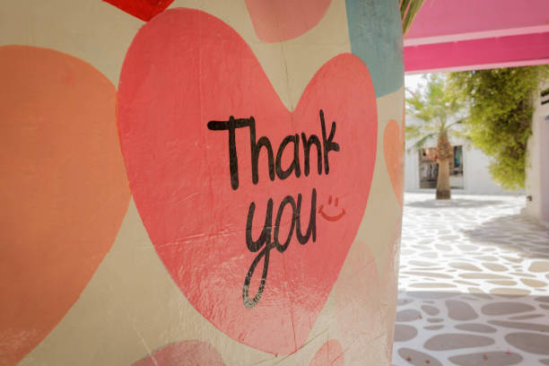 Heart and word “Thanks you”, Valentine day idea