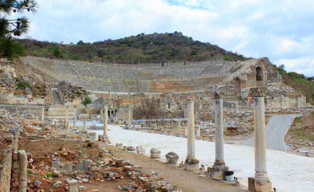 The Theatre of Ephesus Ancient City stock photo