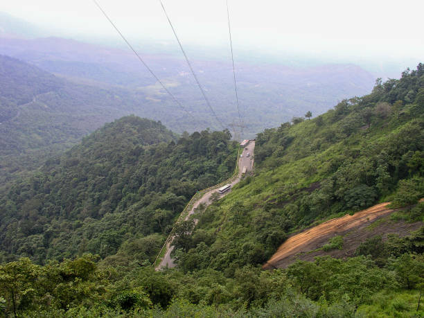 istock Winding road on the mountain range in Wayanad district, Kerala, India 645738720