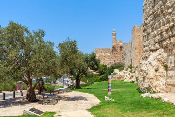 istock Walkway along ancient walls of Jerusalem. 645741418