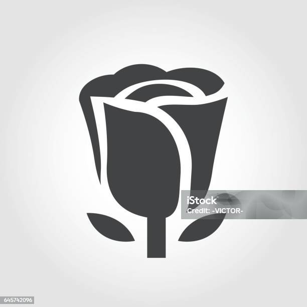 Flower Icon Iconic Series Stock Illustration - Download Image Now - Rose - Flower, Icon Symbol, Sparse