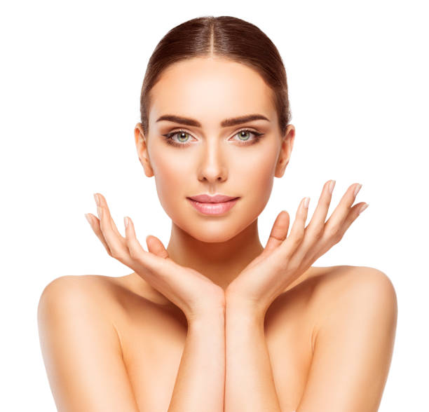 istock Woman Face Hands Beauty, Skin Care Makeup, Model Make Up 645748314