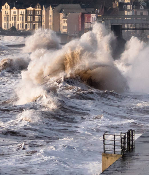 istock Storm waves at Dawlish Devon breaking against the sea wall 645755598