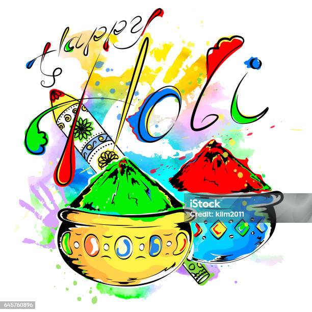 Happy Holi Stock Illustration - Download Image Now - Holi, Drawing - Art  Product, Abstract - iStock