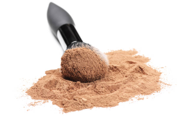 istock Facial loose powder and makeup brush 645768546