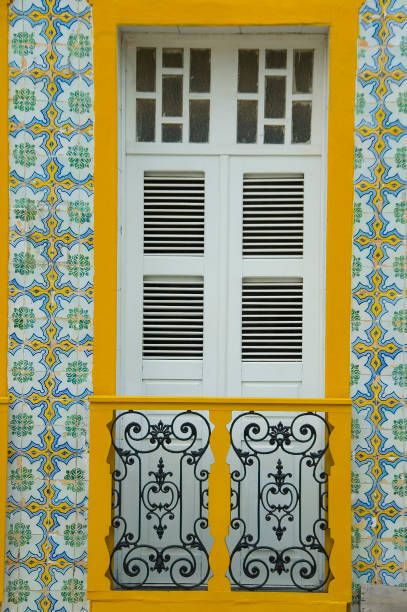 Colorful Brazilian colonial houses stock photo