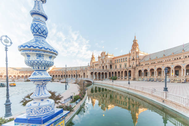 istock Sunrise at Spanish Square (Plaza de Espana) in Sevilla, Spain 645771046