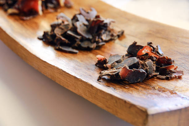 Wooden biltong tasting platter
