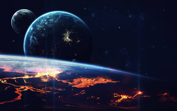 istock Deep space art. Nebulas, planets galaxies and stars in beautiful composition. Awesome for wallpaper and print. Elements of this image furnished by NASA 645796002